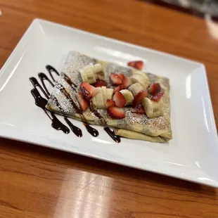 The Nutella Crepe with strawberries and bananas