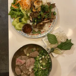 Pho Combination, rice plate combo