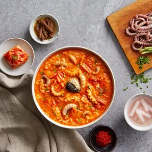 Octopus and Kimchi Porridge