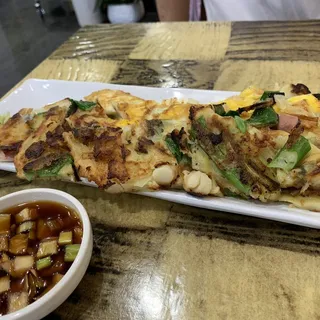 Seafood and Green Onion Pancake