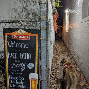 The Snickleway passage to the back patio