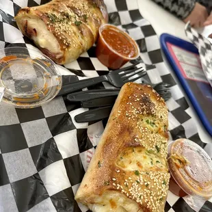 Ham Stromboli &amp; Pepperoni Stromboli
