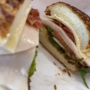 a close up of a sandwich