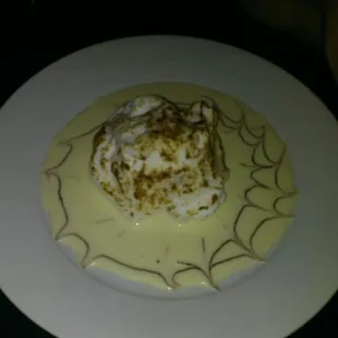 Dessert at the Cafe - chocolate mousse covered in marshmallows