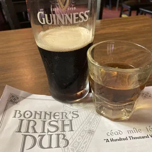 Great place for a good meal, a shot and a proper Guinness pour.  Thanks.