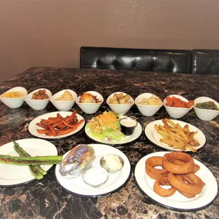 a table full of food