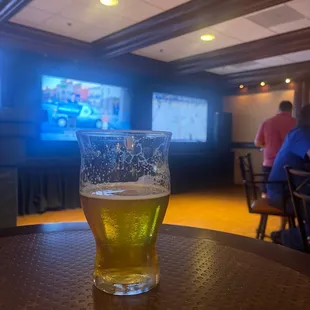 Beer and basketball..... great friendly staff.