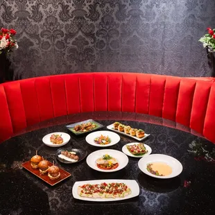 a table with food on it