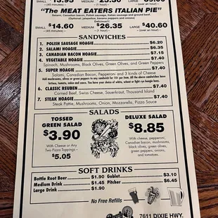 sushi and sashimi, menu