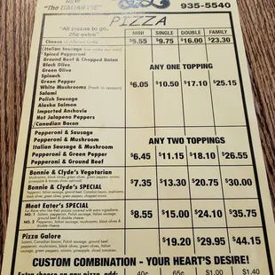the menu