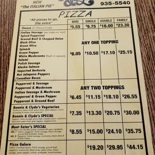 menu