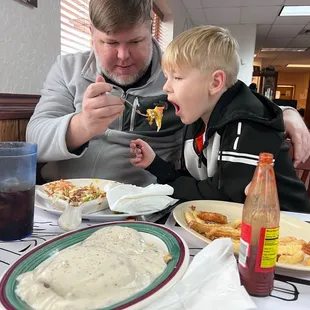 Sharing some eggs with my son! He liked mine more :)
