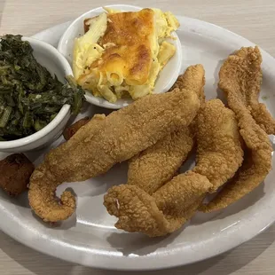 Crispy Fish Platter with two sides!
