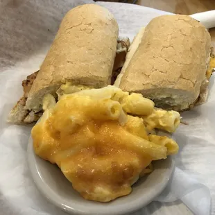 Turkey Melt Po-Boy with a side of Baked Mac &amp; Cheese