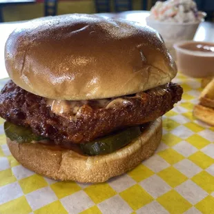 Nashville Chicken just pickle and spicy sauce.  It was perfectly made the way I like