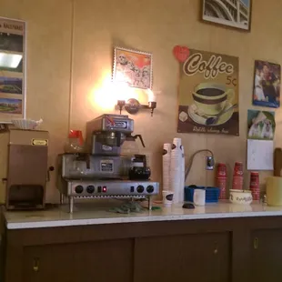 a coffee shop counter