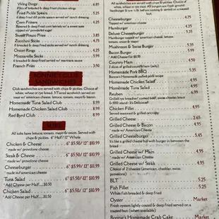 menu