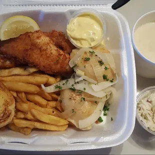 Perch Dinner &amp; Clam Chowder