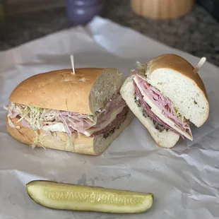The Brummer...Thier twist on an Italian sub Lettuce, Italian Dressing, in-house olive salad, salami, jack &amp; ham on a soft roll... BOMB!!!