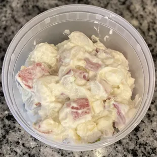I am soooo picky on potato salad this ROCKS!! Simple and not sweet perfectly cooked potatoes too!