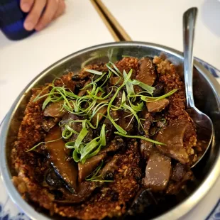 Naw Mai Fan. Old version with mushrooms. Salty but tasty