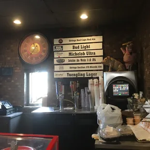 shows the bar counter