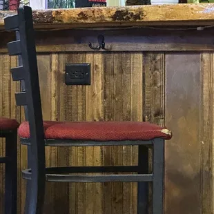 Note the outlet and the coat hook