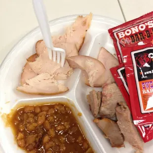 CW: Turkey, pork, and beans