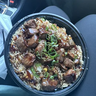 Chicken fried rice with hibachi steak