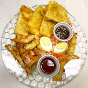 a plate of fried food