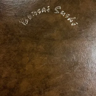Menu cover