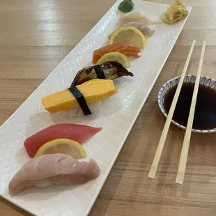 sashimi, sushi, sushi and sashimi, food