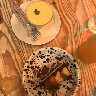 Limoncello tiramisù and chocolate cake