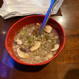 Out of all the onion soup the I get in the hibachi places this one uses the most mushrooms  and that is a good thing