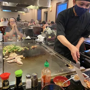 interior, sushi and sashimi
