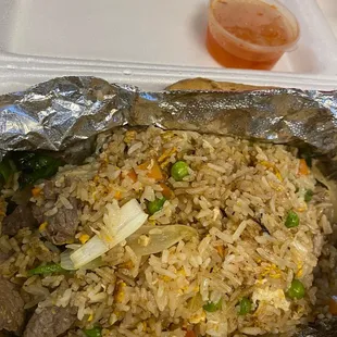 Beef spicy basil fried rice
