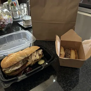 Pulled chicken and potato wedges