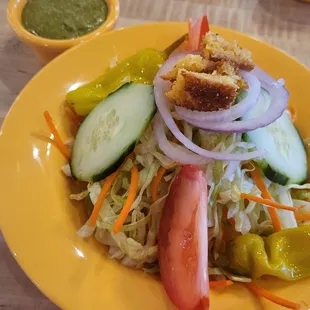 Salad with green goddess dressing