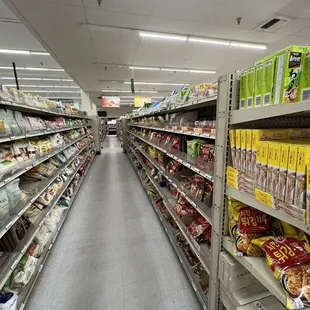 a wide aisle of goods