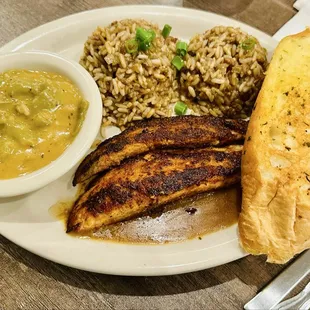 Grilled fish and rice