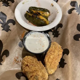 Grilled and friend half and half cajun caviar, it was spicy but bomb