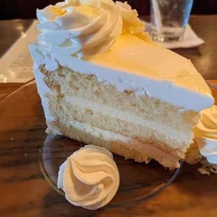 a slice of cake on a plate