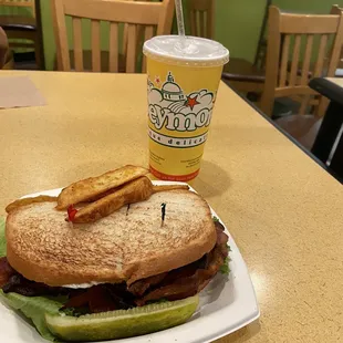 The BLT with potato wedges.