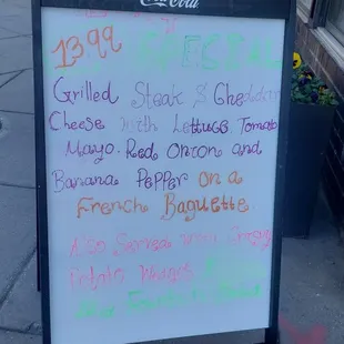 menu board