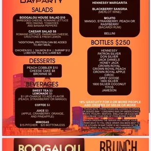 Brunch menu