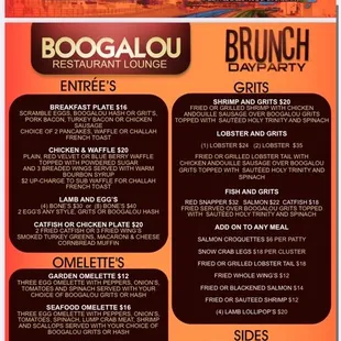 Brunch menu