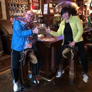 Awesome saddle bar stools!