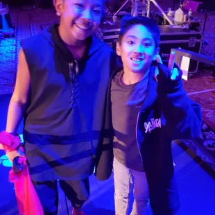 Back stage at Dance Awards National Dance competition 06/21.  Kazu 1st runnerup displays good sportsmanship with his competitor/new friend.
