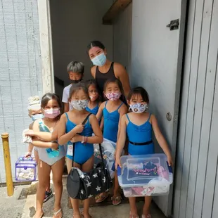 Excited dancers with 2021 graduate Ava