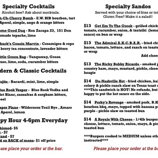 Spring Menu 2022